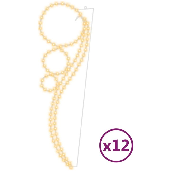 Klotformade ljusslingor 12 st varmvit 111,5x35x4,5 cm vidaXL – bild 2