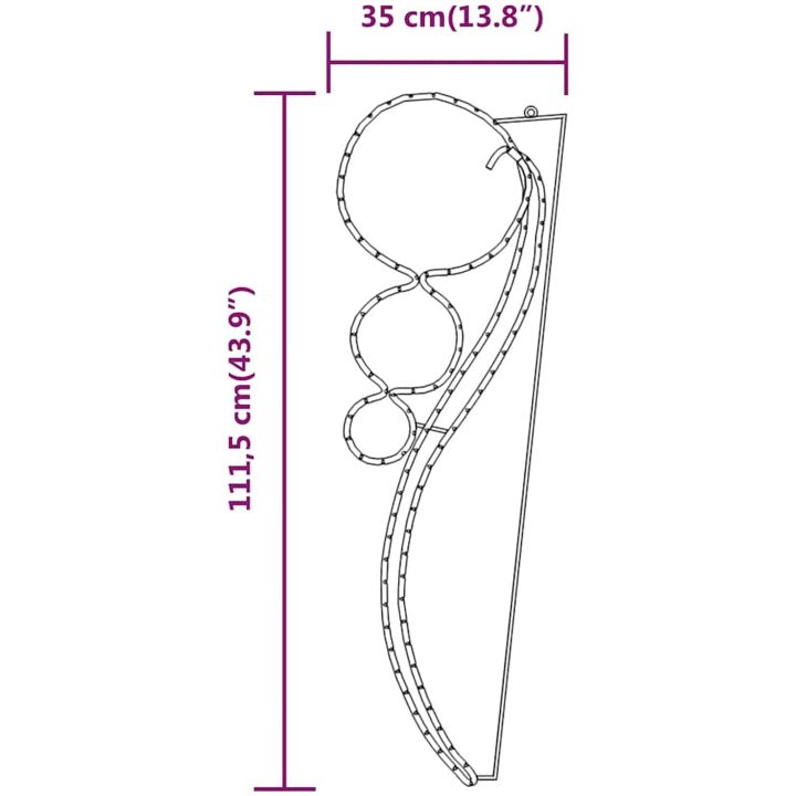 Klotformade ljusslingor 2 st varmvit 111,5x35x4,5 cm vidaXL – bild 6