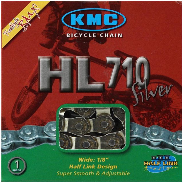 Cykelkedja Hl1 Bred Halvlänk 100 Länkar 1 Spd Chrome KMC