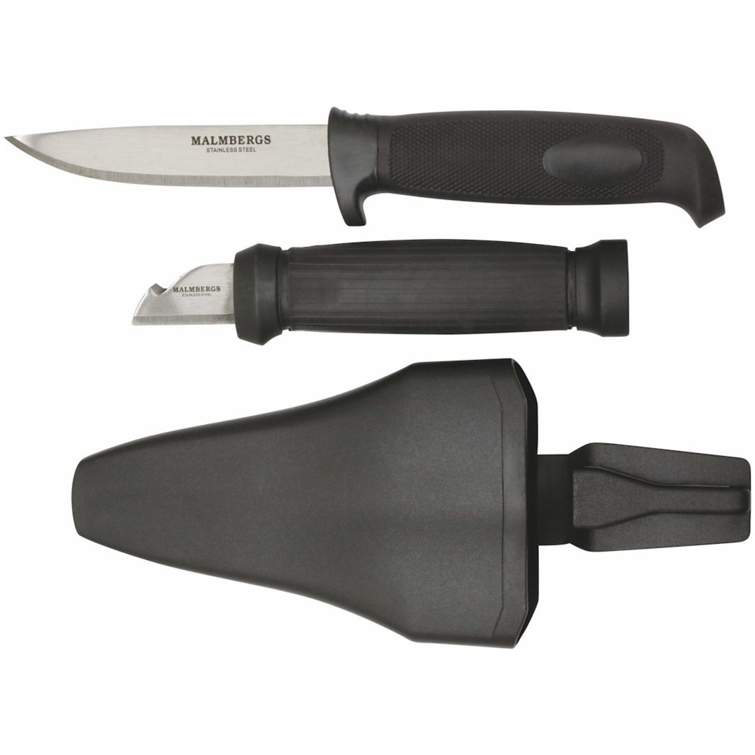 Knivset med dubbelhölster, Rostfri MALMBERGS