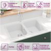 Kökssink Vit 760x480x184 mm Granit vidaXL Standard – miniatyr 10