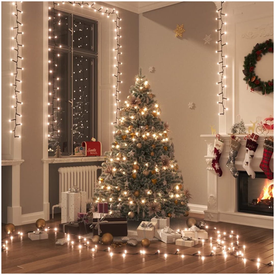 Kompakt ljusslinga med 2000 LED kompakt varmvit PVC vidaXL 45 m