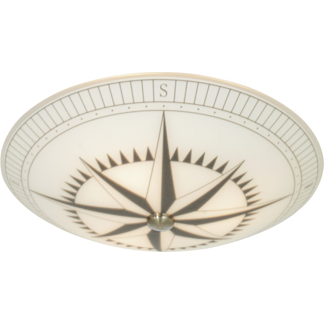 Kompass Plafond 42cm, Vit/svart/stål ANETA HOME Sockel E14 Vit /Svart