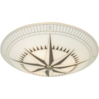 Kompass Plafond 42cm, Vit/svart/stål ANETA HOME