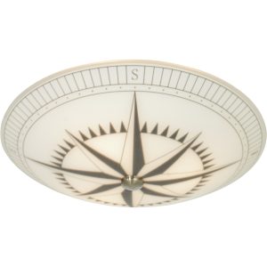 Kompass Plafond 42cm, Vit/svart/stål ANETA HOME