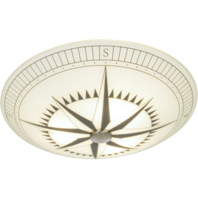 Kompass Plafond 50cm, Vit/svart/stål Aneta Lighting