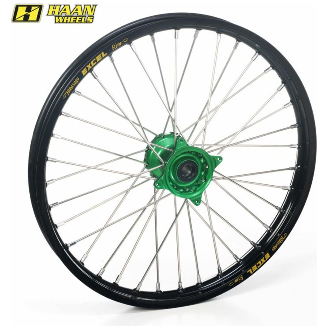 Komplett Framhjul 21x1,60x36T Grön/Silver HAAN WHEELS