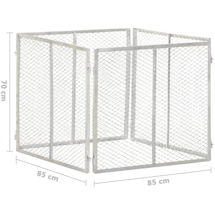 Kompost galvaniserat järn vidaXL 85 x 85 x 70 cm – bild 6
