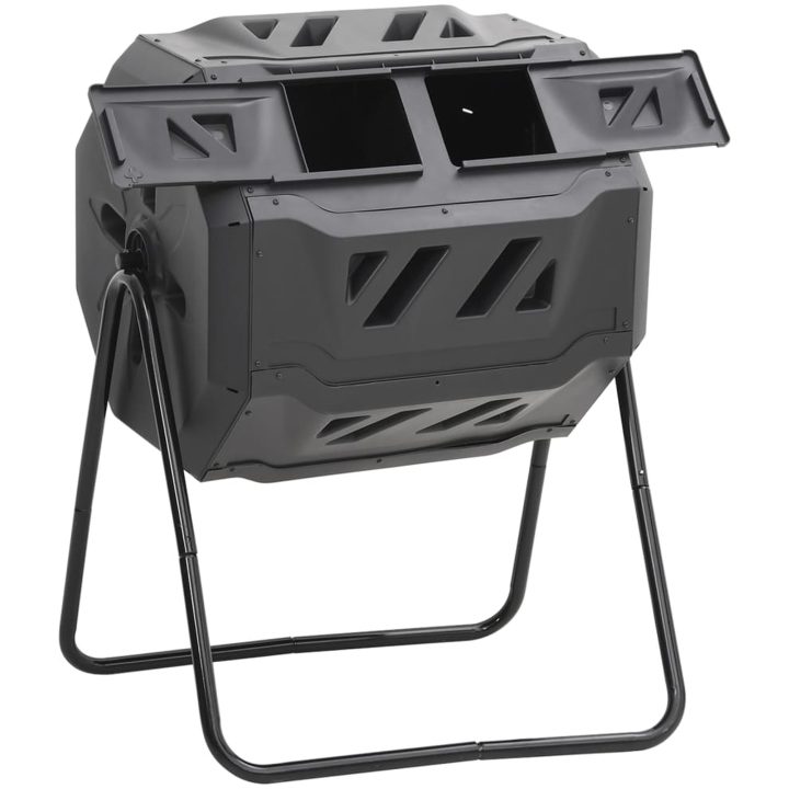Kompostlåda för trädgården svart 73x64x95 cm 160 L vidaXL – bild 4