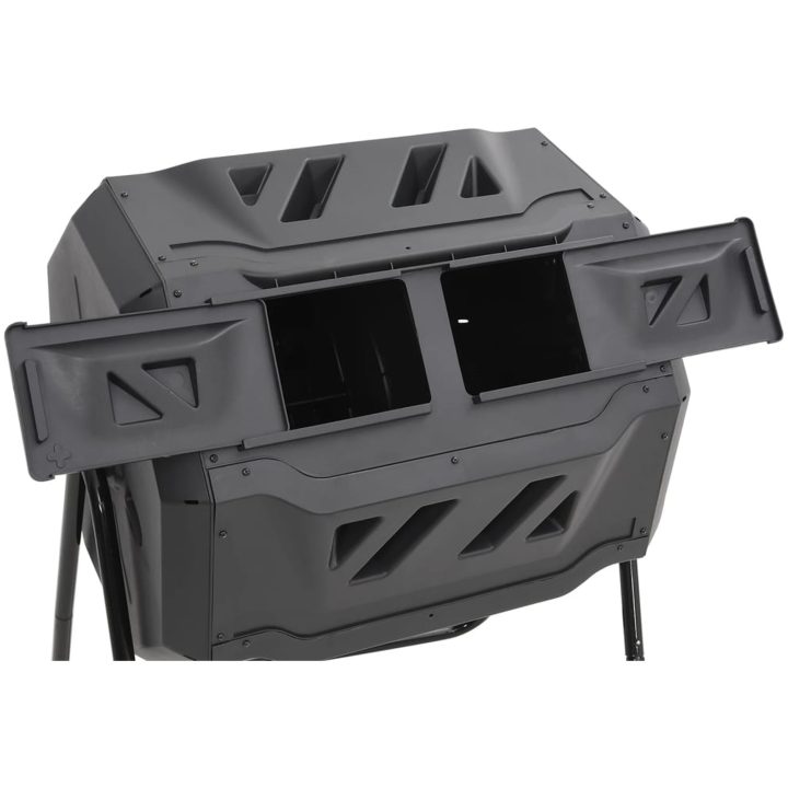 Kompostlåda för trädgården svart 73x64x95 cm 160 L vidaXL – bild 6