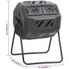 Kompostlåda för trädgården svart 73x64x95 cm 160 L vidaXL – miniatyr 7