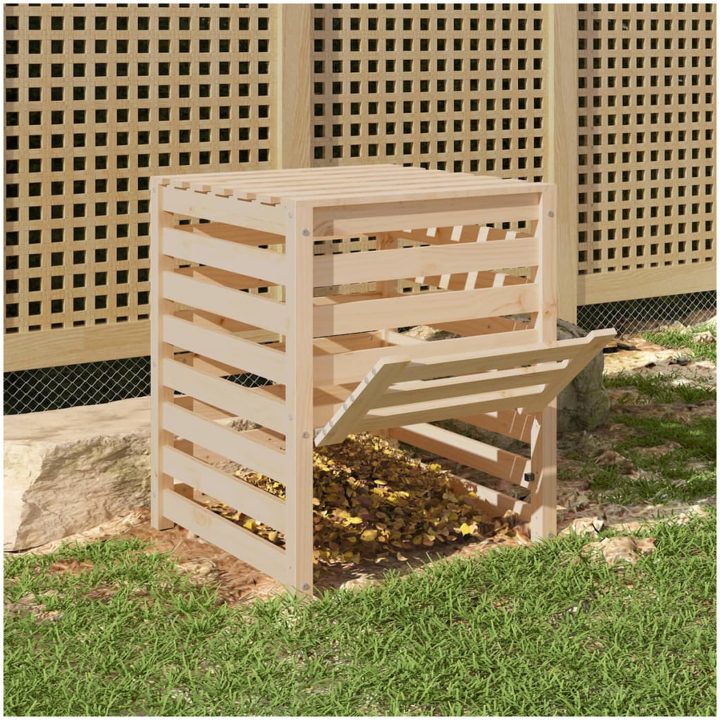 Kompostlåda massiv furu vidaXL 63.5 x 63.5 x 77.5 cm – bild 3