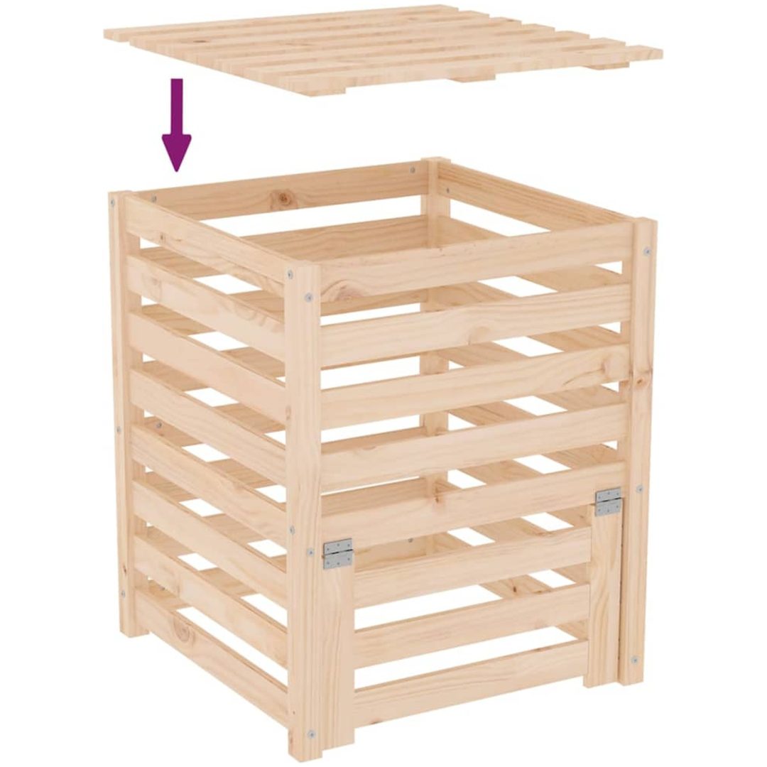 Kompostlåda massiv furu vidaXL 63.5 x 63.5 x 77.5 cm – bild 8