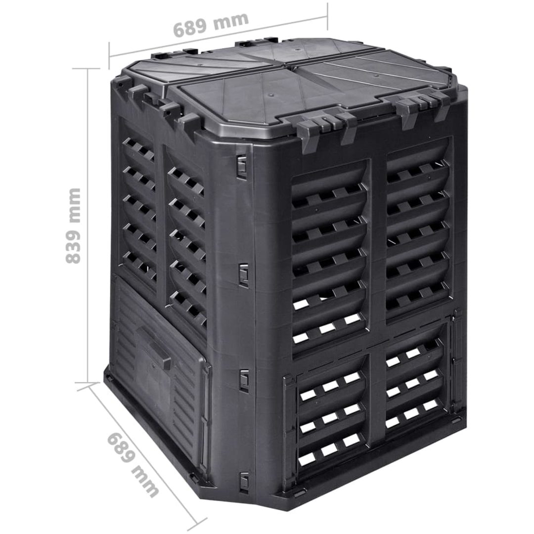 Kompostlåda svart 68,9x68,9x83,9 cm 360 L vidaXL – bild 7