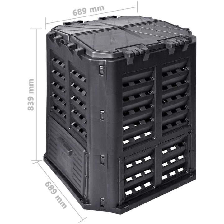 Kompostlåda svart 68,9x68,9x83,9 cm 360 L vidaXL – bild 7