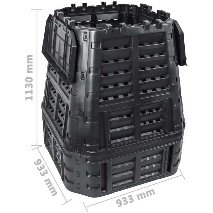 Kompostlåda svart 93,3x93,3x113 cm 740 L vidaXL – bild 10