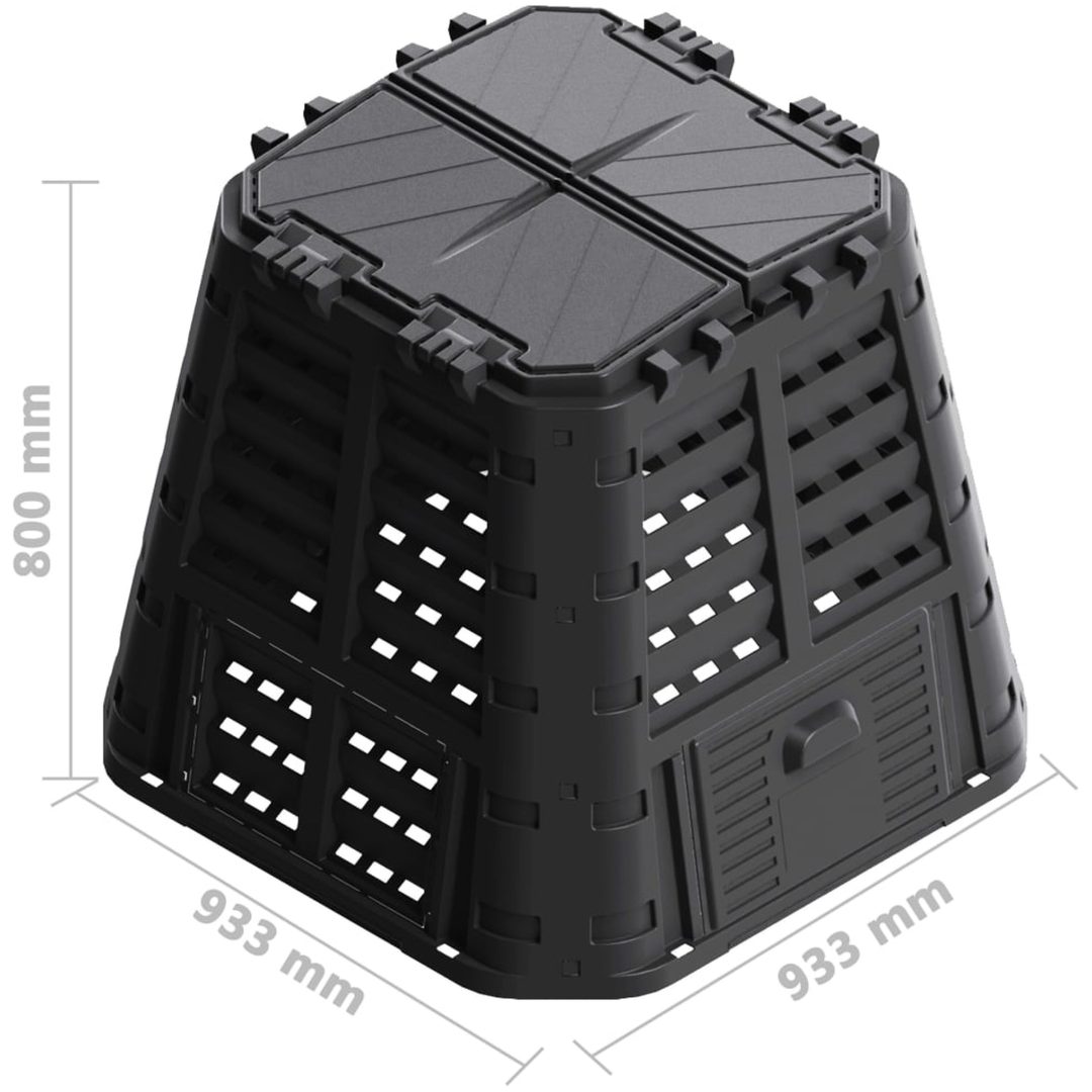 Kompostlåda svart 93,3x93,3x80 cm 480 L vidaXL – bild 10