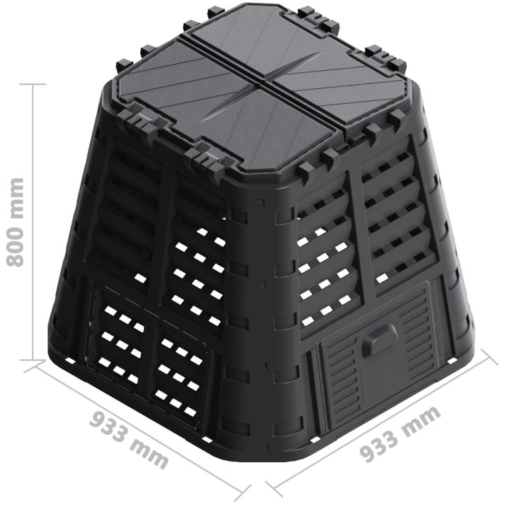 Kompostlåda svart 93,3x93,3x80 cm 480 L vidaXL – bild 10