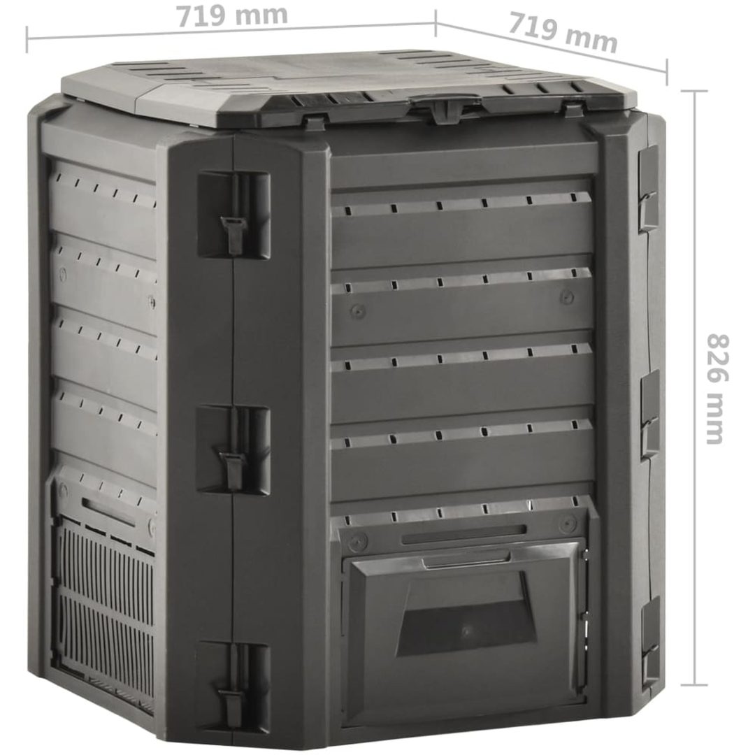 Kompostlåda svart vidaXL 380 l – bild 5