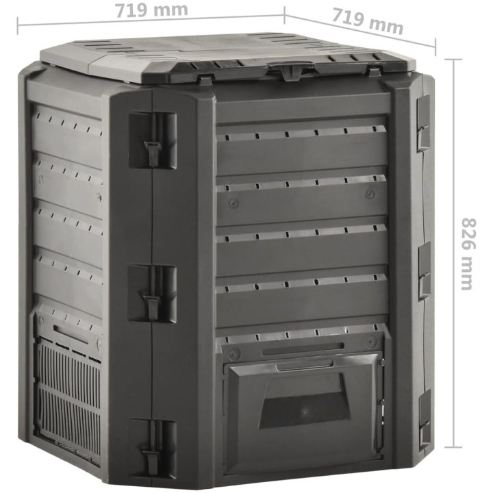 Kompostlåda svart vidaXL 380 l – bild 5