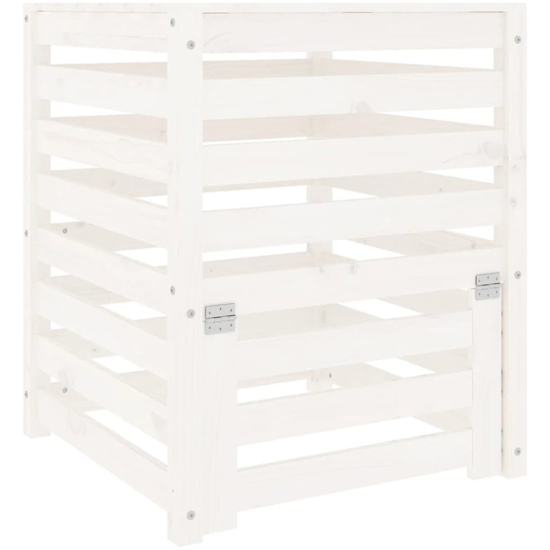 Kompostlåda vit massiv furu vidaXL 63.5 x 63.5 x 77.5 cm – bild 2