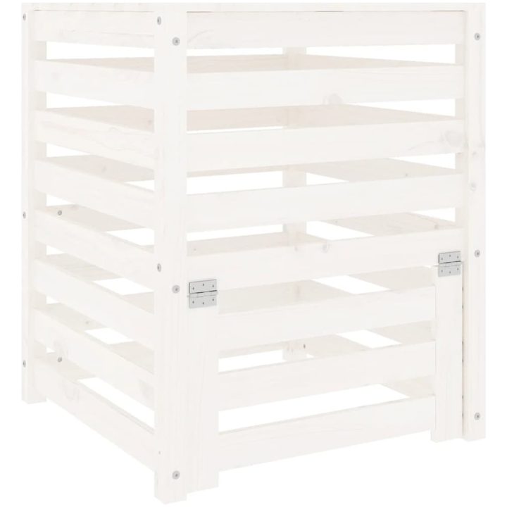 Kompostlåda vit massiv furu vidaXL 63.5 x 63.5 x 77.5 cm – bild 2