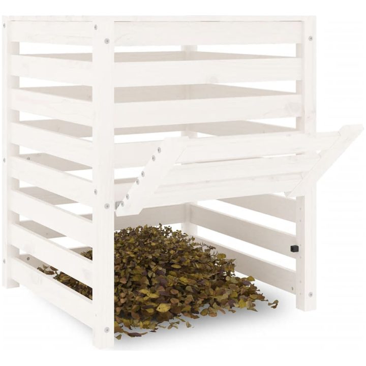 Kompostlåda vit massiv furu vidaXL 63.5 x 63.5 x 77.5 cm – bild 4