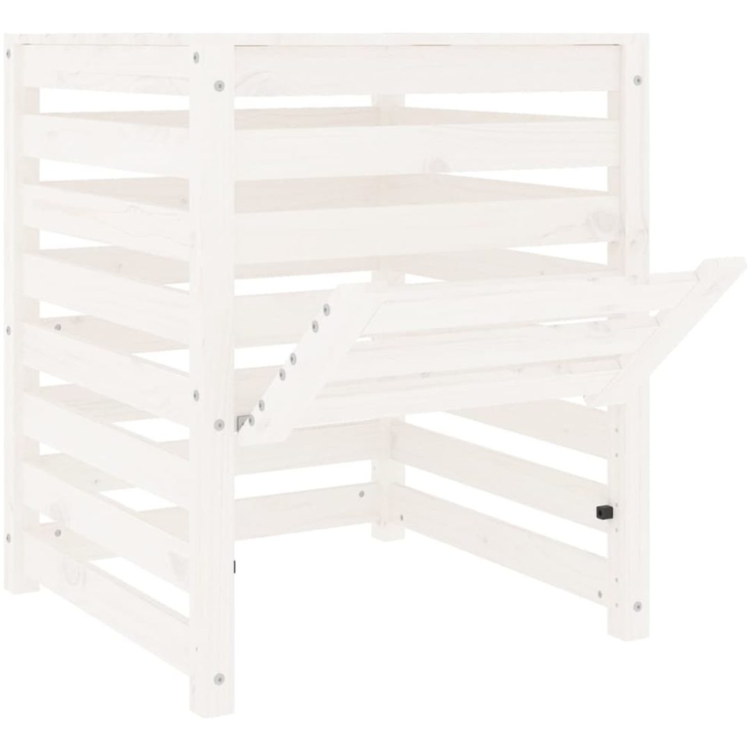 Kompostlåda vit massiv furu vidaXL 63.5 x 63.5 x 77.5 cm – bild 6