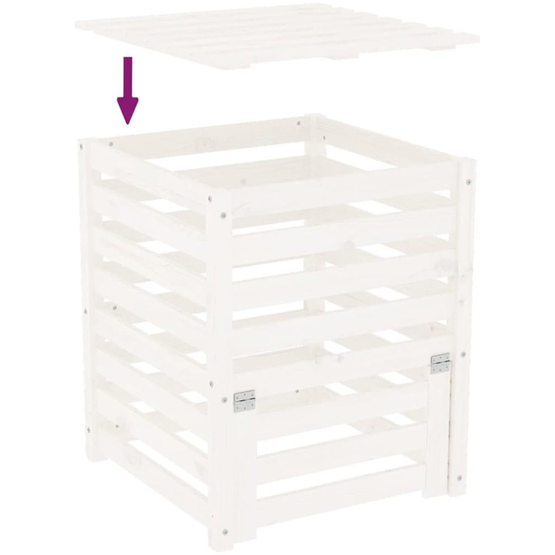 Kompostlåda vit massiv furu vidaXL 63.5 x 63.5 x 77.5 cm – bild 8