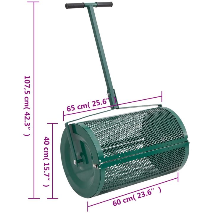 Kompostspridare grön ⌀40x60 cm stål vidaXL – bild 6