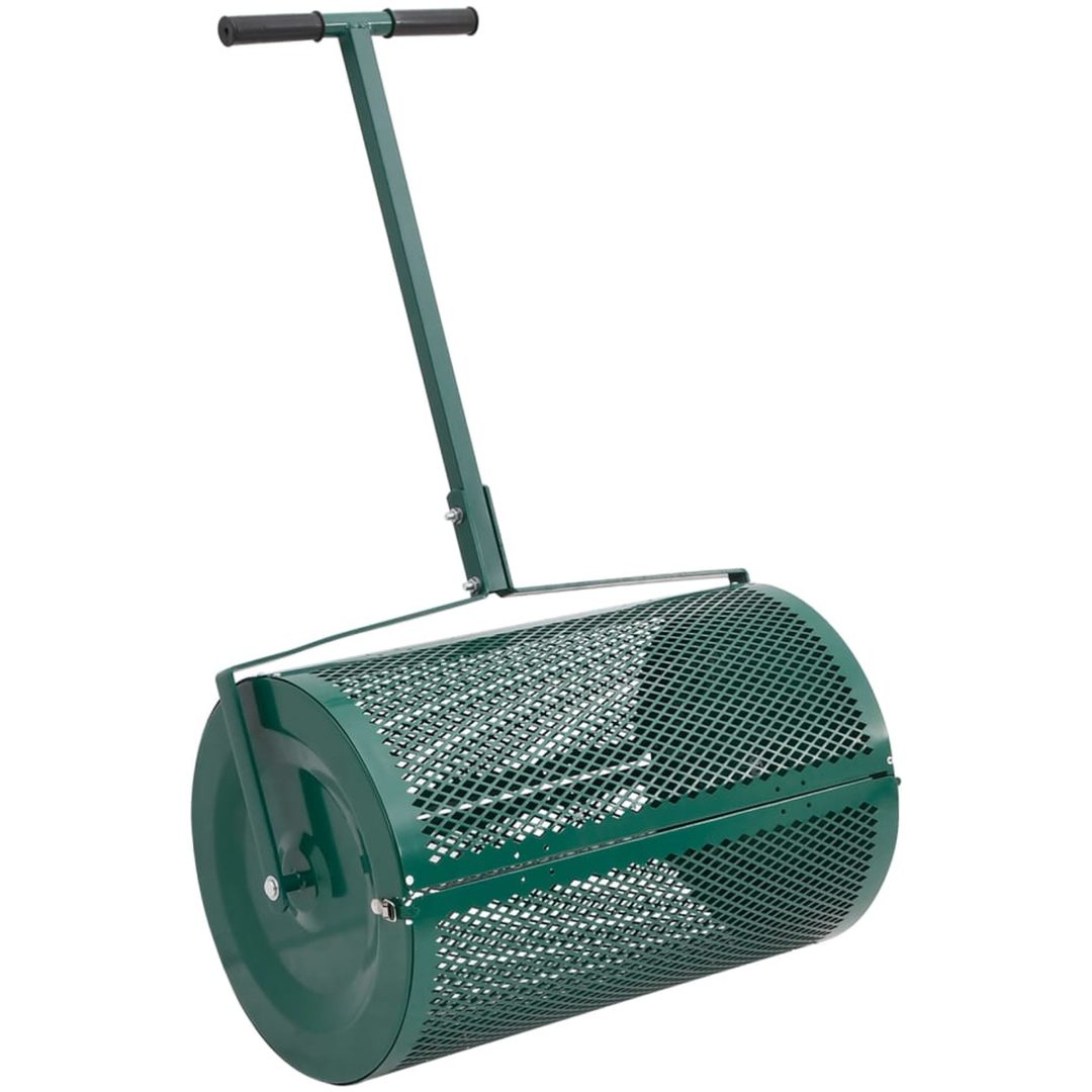 Kompostspridare grön ⌀40x60 cm stål vidaXL