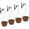 Konsoler med hängande planteringskorgar 4 st svart stål vidaXL ⌀35 x 52 cm – miniatyr 2