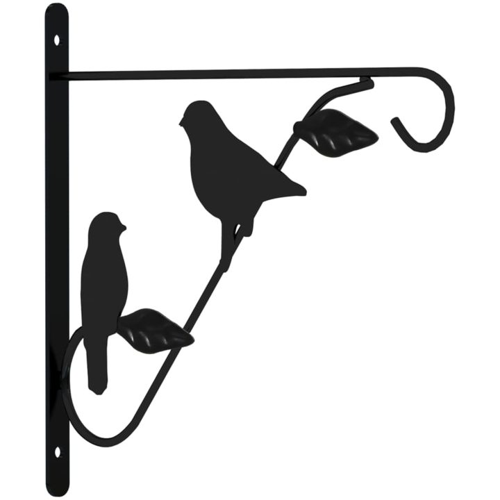 Konsoler med hängande planteringskorgar 4 st svart stål vidaXL ⌀35 x 52 cm – bild 3