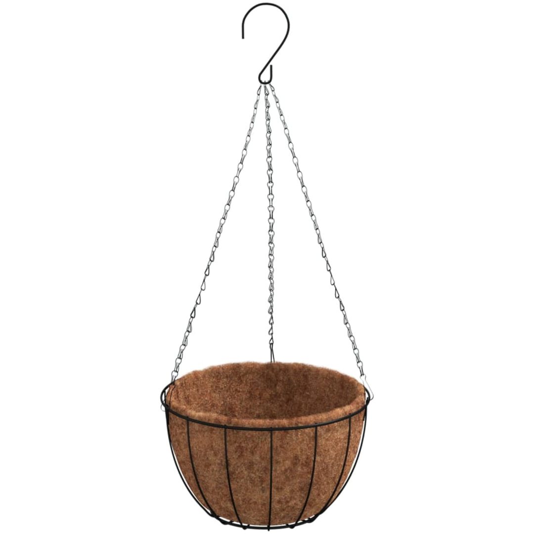 Konsoler med hängande planteringskorgar 4 st svart stål vidaXL ⌀35 x 52 cm – bild 4