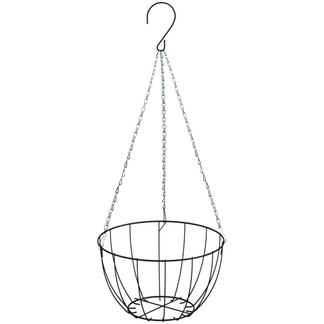 Konsoler med hängande planteringskorgar 4 st svart stål vidaXL ⌀35 x 52 cm – bild 5
