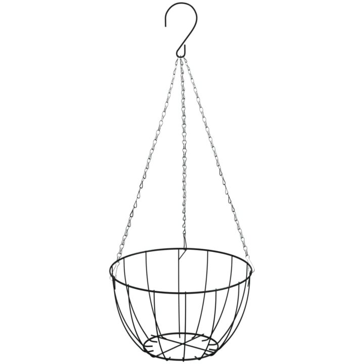 Konsoler med hängande planteringskorgar 4 st svart stål vidaXL ⌀35 x 52 cm – bild 5
