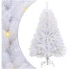 Konstgjord julgran med 150 LED-lampor Vit PVC och metall vidaXL 120 cm – miniatyr 2