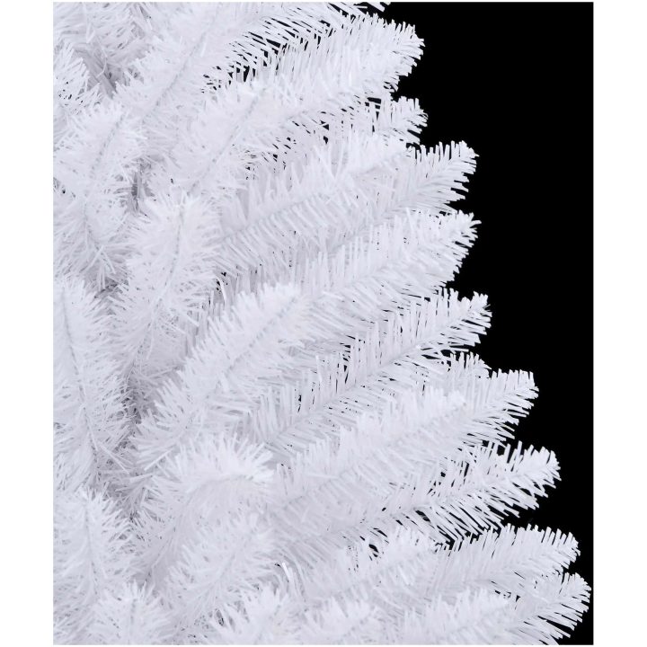 Konstgjord julgran med 150 LED-lampor Vit PVC och metall vidaXL 120 cm – bild 7