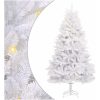 Konstgjord julgran med 300 LED-lampor Vit PVC och metall vidaXL 180 cm – miniatyr 2