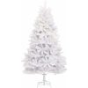 Konstgjord julgran med 300 LED-lampor Vit PVC och metall vidaXL 180 cm – miniatyr 3
