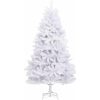 Konstgjord julgran med 300 LED-lampor Vit PVC och metall vidaXL 180 cm – miniatyr 4
