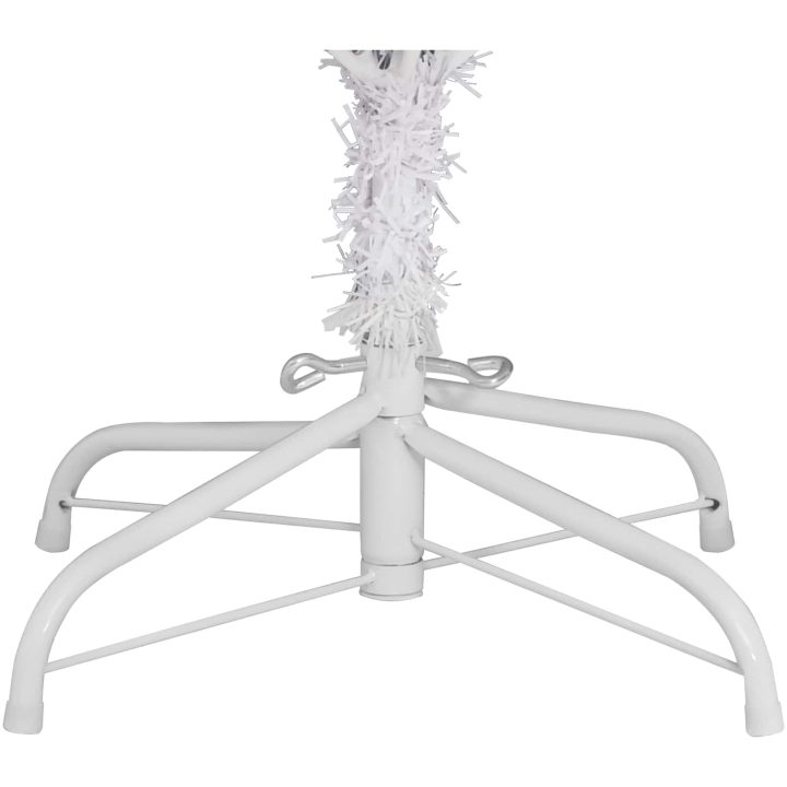 Konstgjord julgran med 300 LED-lampor Vit PVC och metall vidaXL 180 cm – bild 7