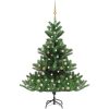 Konstgjord nordmannsgran med LED och julgranskulor grön 180 cm vidaXL 180 x 144 cm – miniatyr 1