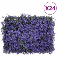 Konstväxt växtvägg 24 st lila 40x60 cm vidaXL