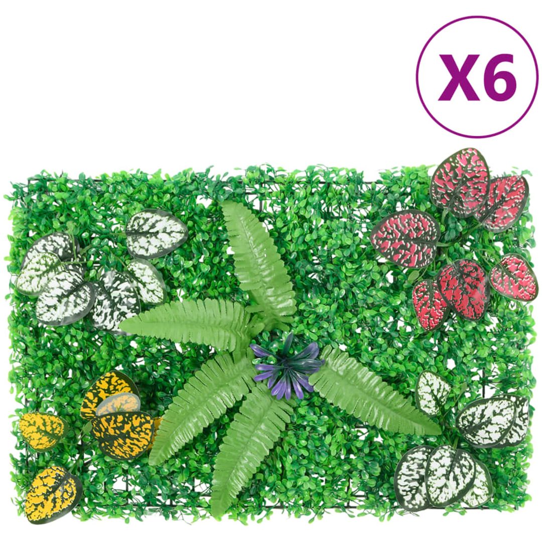 Konstväxt växtvägg 6 st grön 40x60 cm vidaXL