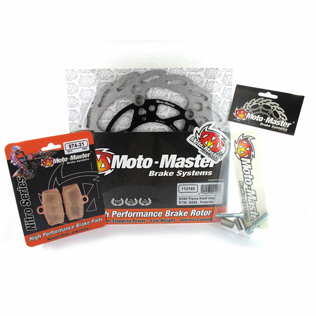 Konverteringskit Bromsskiva Oversize MOTO-MASTER KIT Oversize 260mm, Adapter, Pads, KTM SX85 12->, HVA TC85 14-> Fram