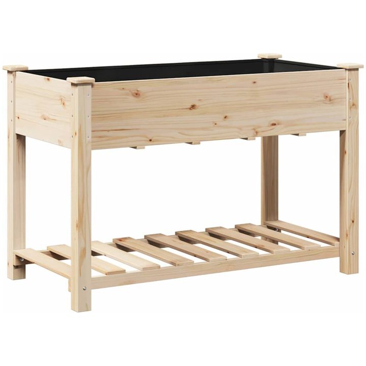 Köpplanterare med hylla 115x59x76 cm Solid träfuru vidaXL 115 x 59 x 76,5 cm – bild 2