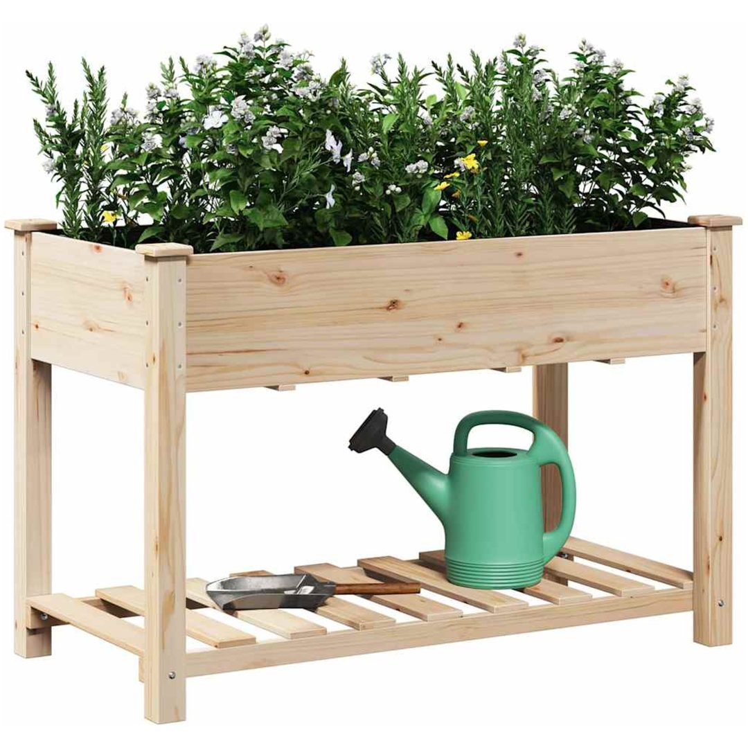 Köpplanterare med hylla 115x59x76 cm Solid träfuru vidaXL 115 x 59 x 76,5 cm – bild 3