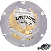 Kopplingskåpa Live to Ride Guld Silver DRAG SPECIALTIES