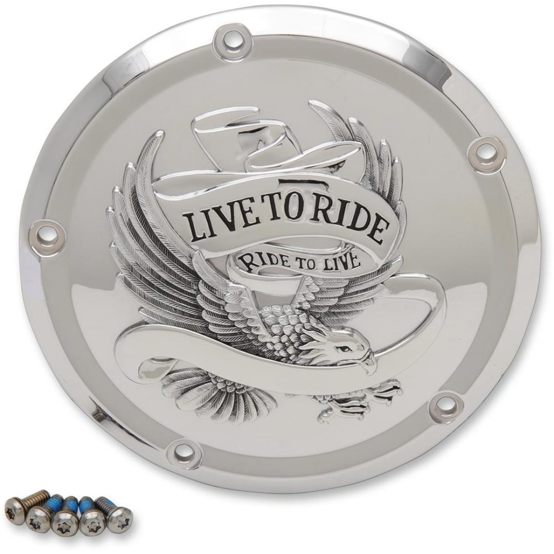 Kopplingskåpa Live to Ride Guld Silver DRAG SPECIALTIES